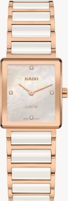 RADO Geïntegreerd kwarts met diamanten (23 mm), witte parelmoeren wijzerplaat / witte hightech keramische & PVD-armband R20251902