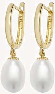 Treasure House 9k Yellow Gold Drop Pearl Earrings ER1143
