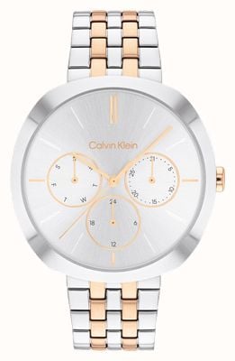 Calvin Klein Forma (38,5 mm) mostrador prateado / pulseira de aço inoxidável de dois tons 25200337
