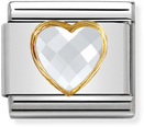 Nomination Classic Heart 18ct Gold & Steel Charm 030610/010
