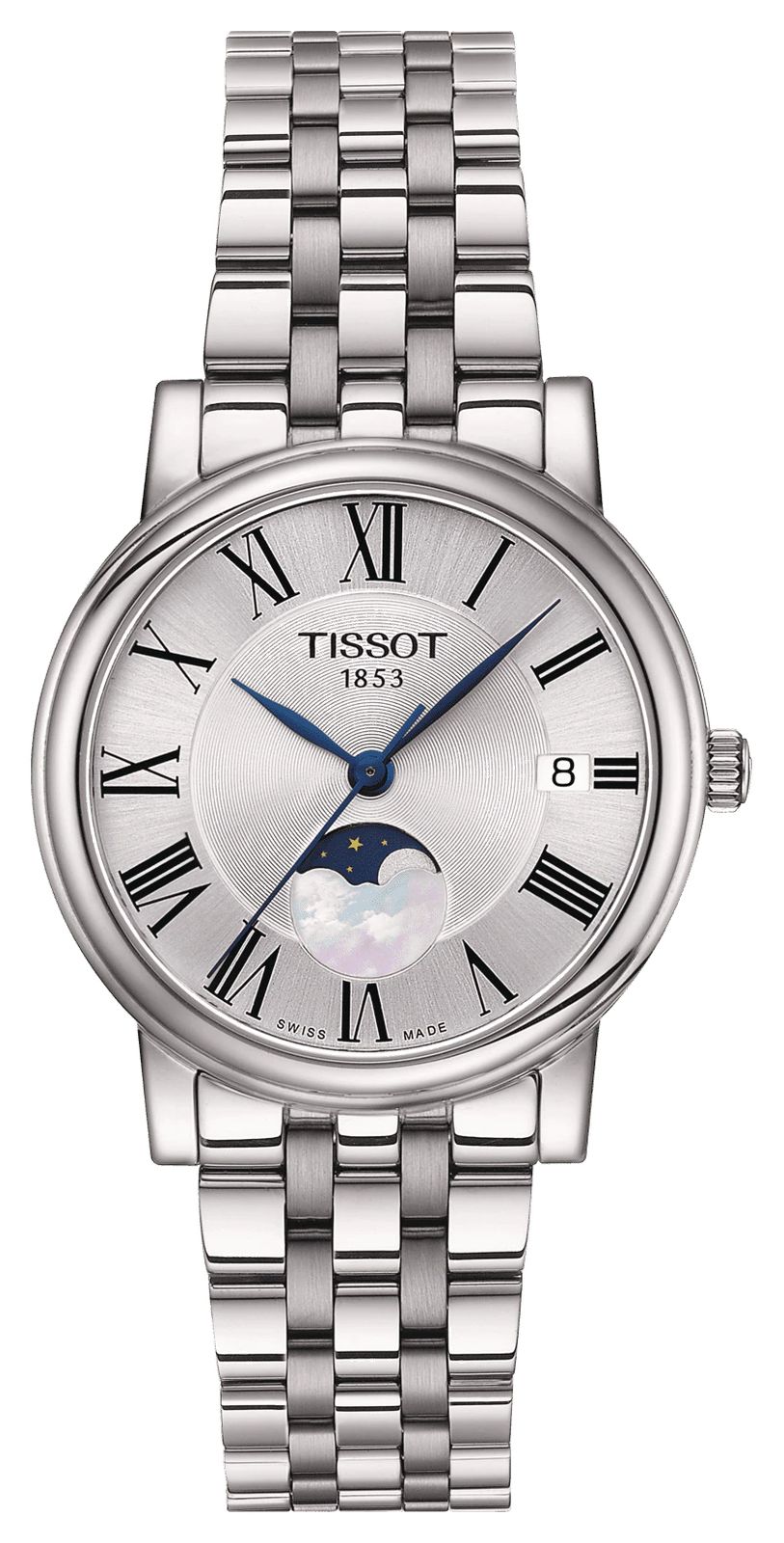 Tissot Phase de lune carson femme | cadran argentÃ© | acier montre