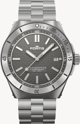 FORTIS Marinemaster M-40 Performance Rockstone Gray (40mm) Stainless Steel Block Bracelet F8120006