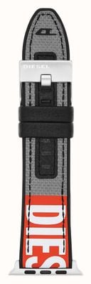Diesel Apple-Watch-Armband (42/44/45 mm), graues Nylon DSS0006