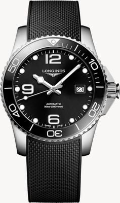 LONGINES Hydroconquest Automatik (41 mm) schwarzes Zifferblatt / schwarzes Kautschukband L37814569