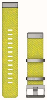 Garmin Grapa de nailon con tejido jacquard de 22 mm Quickfit de Marq solo amarillo/verde 010-12738-23
