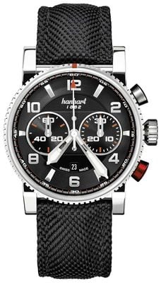 Hanhart Chronographe automatique Primus Racer (44 mm), cadran noir / bracelet textile noir - m 741.210-3020
