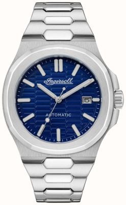 Ingersoll THE CATALINA Automatic (44.5mm) Honeycomb Textured Blue Dial / Stainless Steel Bracelet I11801