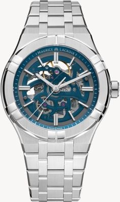 Maurice Lacroix Aikon Automatic Skeleton (42mm) Blue Skeleton Dial / Stainless Steel Bracelet AI6008-SS002-031-1
