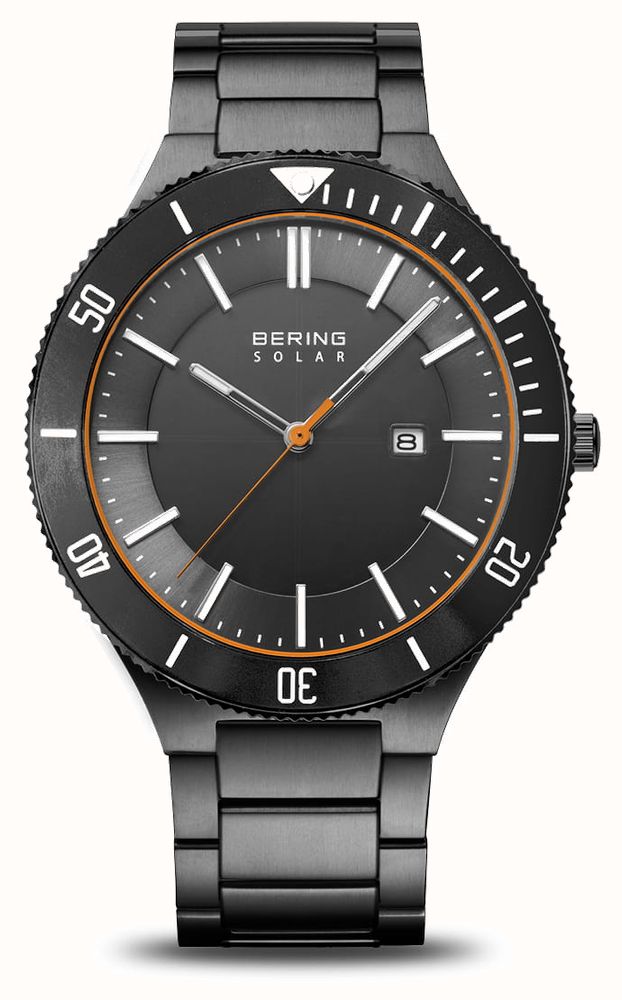 Bering Montre Solaire Pour Homme (43 Mm) Avec Cadran Gris