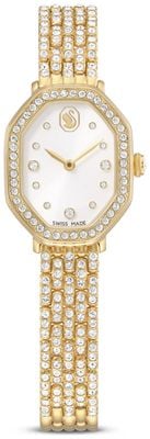 Swarovski Dextera Oktagon (23mm) Silber-Sonnenschliff-Zifferblatt / Kristallbesatz vergoldetes PVD-Edelstahlarmband 5749453