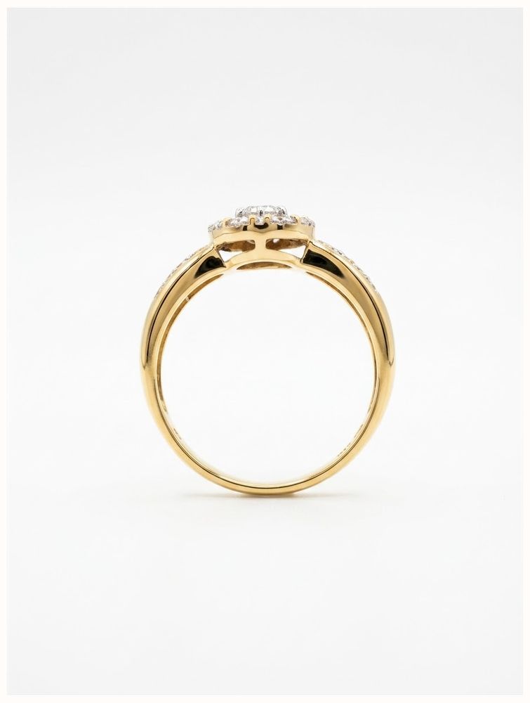 James Moore & Co Pre-Owned 18ct Yellow Gold 0.50ct Diamond Cluster Ring With Diamond J51392 - 备用视图 3
