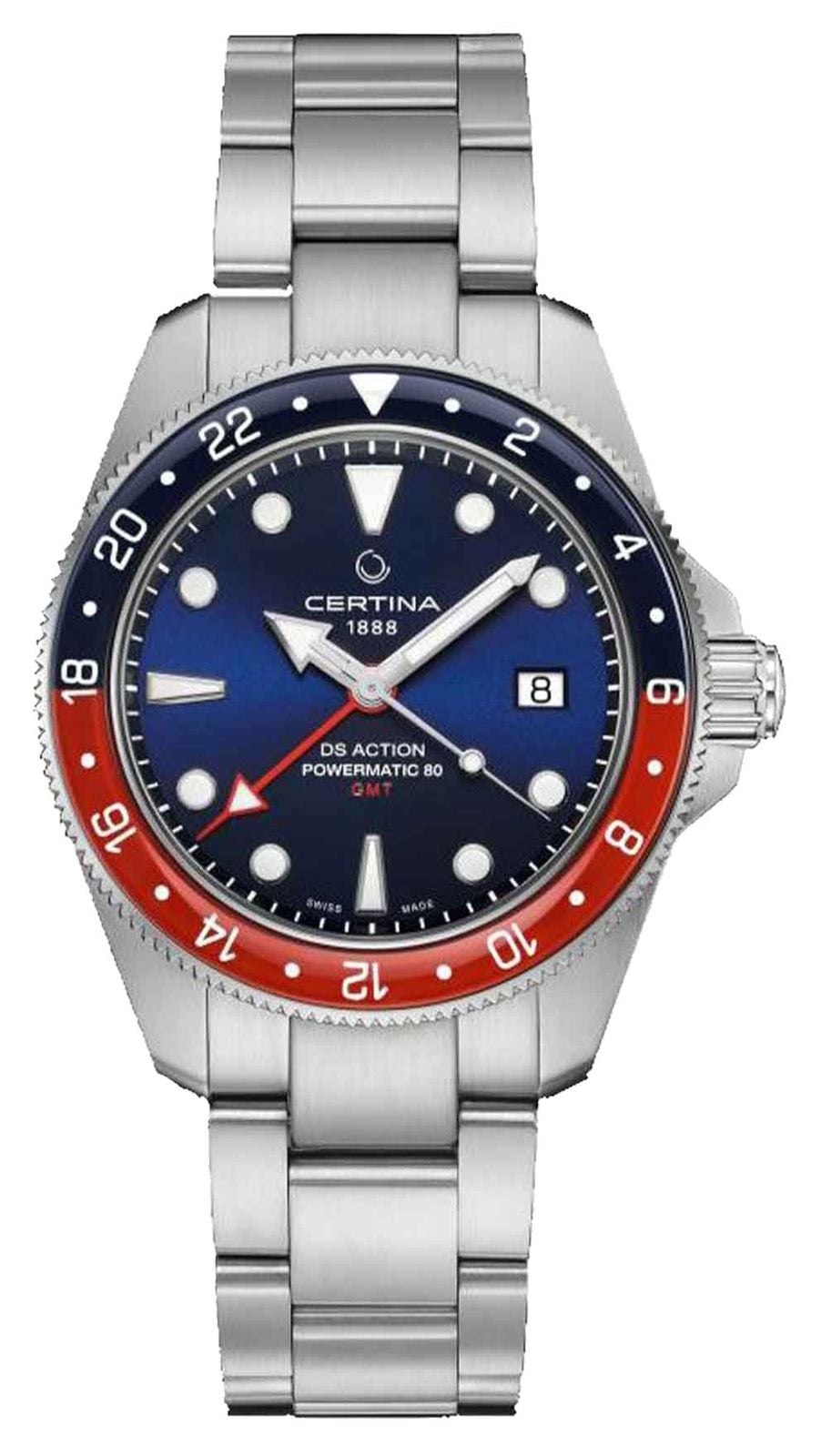 Certina DS Action GMT Powermatic 80 Homme C0329291104100 montre