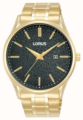 Lorus クラシックデイト（42mm）ブラックダイヤル/ゴールドPVDステンレススチール RH934QX9