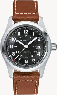 Hamilton Khaki field automatique *the avengers - 2012* (42 mm) cadran noir / bracelet cuir marron H70555533