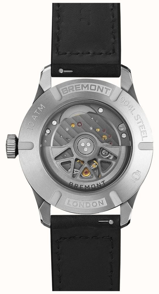Bremont Altitude Date Automatic (39mm) Brushed Black Galvanic Metal Dial / Black Nubuck Leather Strap ALT39-DT-SS-BK-L-S - alternate view 2