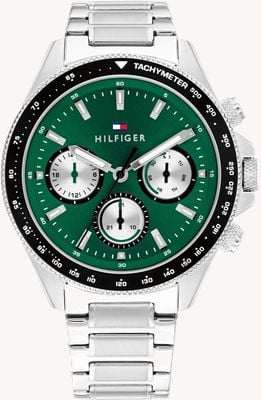 Tommy Hilfiger Men's Clark (44mm) Green Dial / Stainless Steel Bracelet 1792211