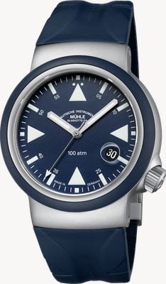 Mühle Glashütte S.A.R. Rescue-Timer Automatic (42mm) Nautical Blue Dial / Nautical Blue Rubber (M1-41-02-KB-II) M1-41-02-200-KB