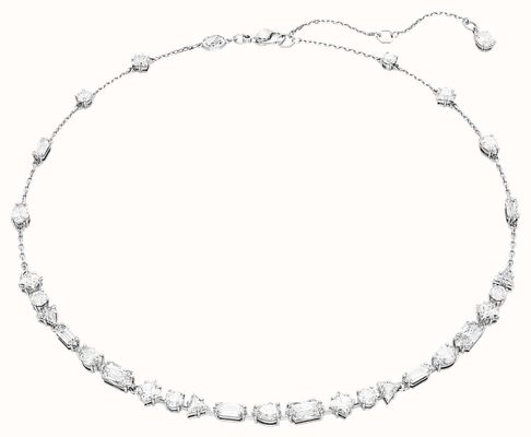 Swarovski Mesmera Necklace Rhodium Plated Mixed Cut White Crystals 5676989
