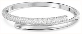 Dextera bangle, Magnetic closure, White, Rhodium plated