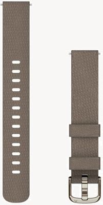Garmin Lily 2 Bänder (14 mm), kaffeefarbenes Nylon, cremegoldene Hardware 010-13302-10