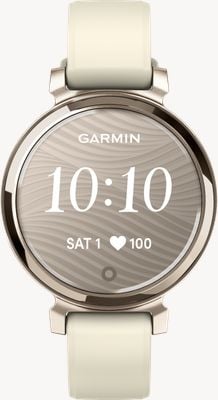 Garmin Lily 2 Fitness- und Lifestyle-Smartwatch (35,4 mm) in Cremegold mit Kokosnuss-Silikonarmband 010-02839-70