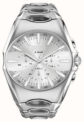 Diesel Cronografo D-curve (49 mm) quadrante argento / bracciale in acciaio inossidabile DZ4694