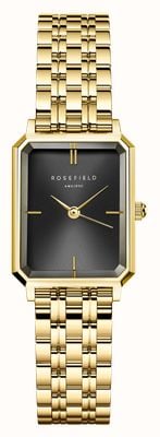 Rosefield Octagon XS (19.5mm) Black Dial / Gold-Plated Stainless Steel Bracelet OBGSG-O61