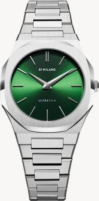 D1 Milano Ultra Thin Petite Moss (34mm) Green Sunray Dial / Stainless Steel Bracelet UTBL11