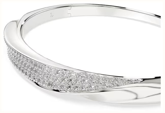 Swarovski Swarovski Classica bangle, Round cut, White, Sterling silver 5764808 - alternate view 2