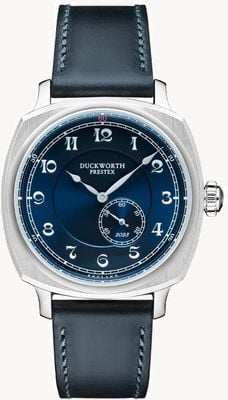 Duckworth Prestex Bolton Automatik Coronation Special Edition (39mm) Mitternachtsblau Zifferblatt / blaues Lederarmband Uhr D944-03-D