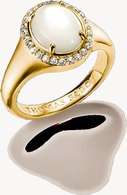 Thomas Sabo Halo ring with mother-of-pearl and white zirconia - 56 TR2542-M01-14-56