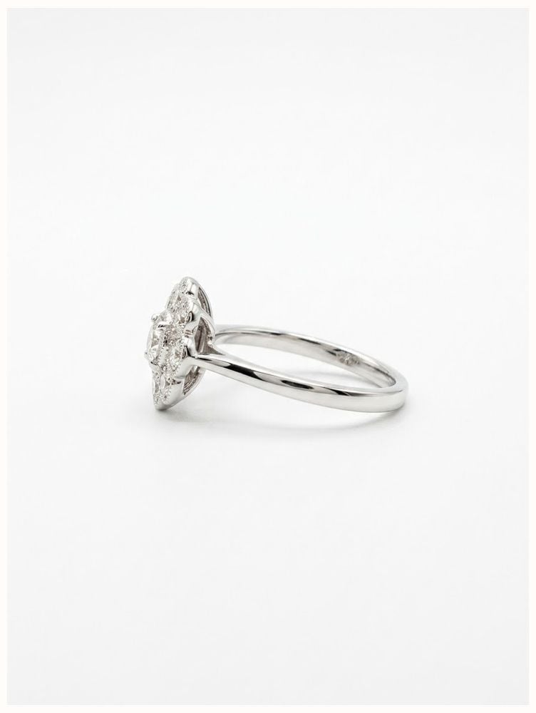 0.50ct Round Brilliant Natural Diamond 18ct White Gold Cluster Ring SL8493 - alternative Ansicht 2