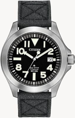 Citizen Promaster タフ スーパーチタニウム (40mm) ブラック文字盤 / ブラックファブリック腕時計 BN0118-04E