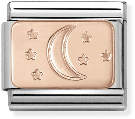 Nomination Classic Moon 9ct Rose Gold & Steel Charm 430101/31