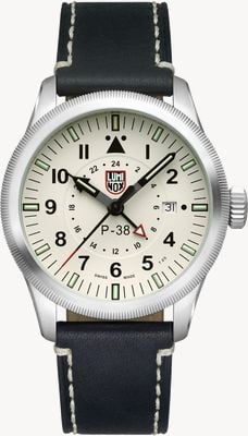 Luminox P-38 fulmine serie 9520 42mm in pelle nera XA.9527
