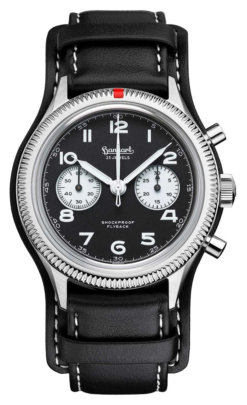 Hanhart 417 ES Flyback Reverse Panda (42 mm) Cadran noir / montre