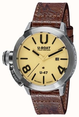 U-Boat Classico 47 as2 pulseira automática de couro marrom 8106