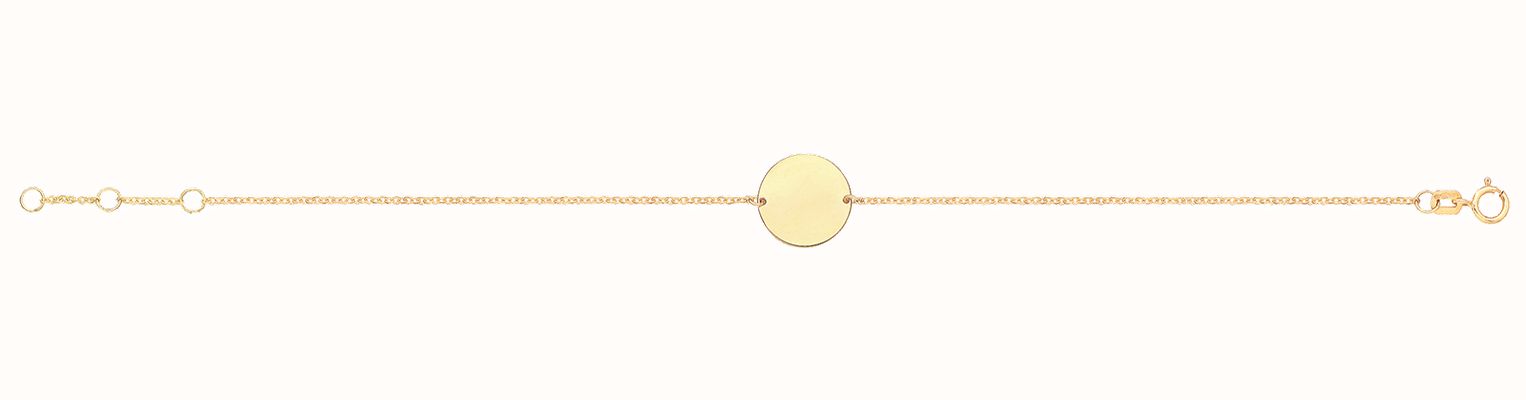 James Moore TH Ladies Yellow Gold 7" Disc ID Bracelet BR667
