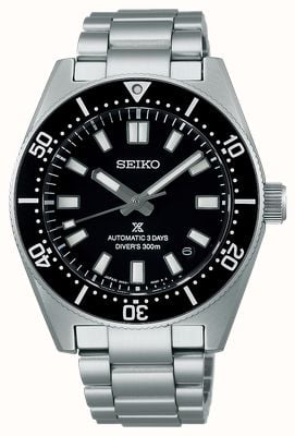 Seiko Дайверские часы Prospex 1965 Revival (40 мм) с изогнутым черным циферблатом/браслет из нержавеющей стали SPB453J1