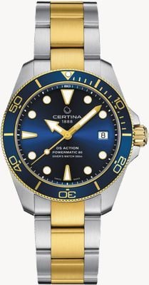 Certina DS Action Diver Turtle Conservancy Special Edition (38mm) Blue Dial / Two-Tone Stainless Steel C0328072204110