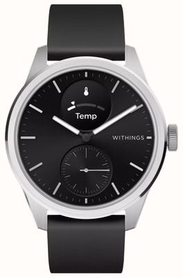 Withings Scanwatch 2 - 带心电图功能的混合智能手表（42 毫米）黑色混合表盘/黑色硅胶 HWA10-MODEL 4-ALL-INT