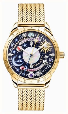Thomas Sabo 女士宇宙（33 毫米）蓝色天体表盘/金色不锈钢表链 WA0403-264-207-33