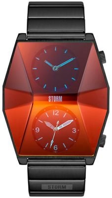 STORM ZAREX Dual-Dial Quartz (40.5mm) Slate Red Dial / Black PVD Stainless Steel Bracelet 47561/SL/R