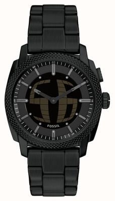 Fossil Machine Big-Tic Dual-Display (41 mm) mit Negativanzeige / schwarzes PVD-beschichtetes Edelstahlarmband FS6156