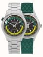 Aston Martin GRZ Icon Quartz Racing Zone GMT (41mm) Podium Green Dial / Steel Bracelet + Silicone Strap MTIZ1F503