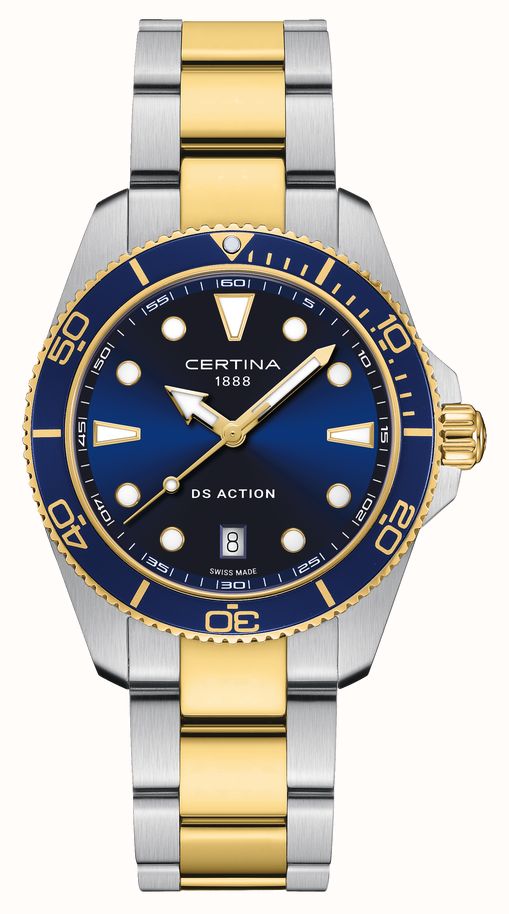 Certina DS Action Quartz (40mm) Blue Dial Two-Tone Stainless