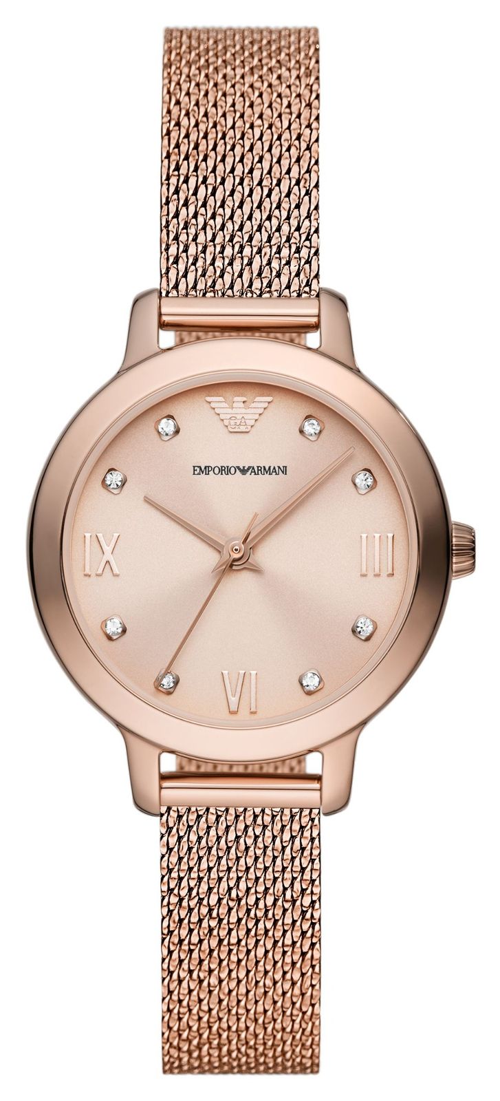 Emporio Armani Femme | cadran rose | ensemble en cristal | montre