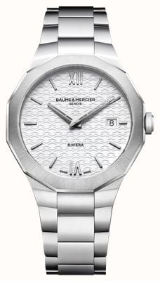 Baume & Mercier Riviera Quartz (39mm) White Opaline Dial / Stainless Steel Bracelet 10845