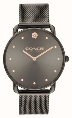 Coach Mostrador cinza Elliot (36 mm) / pulseira de malha de aço em tom cinza 14504210