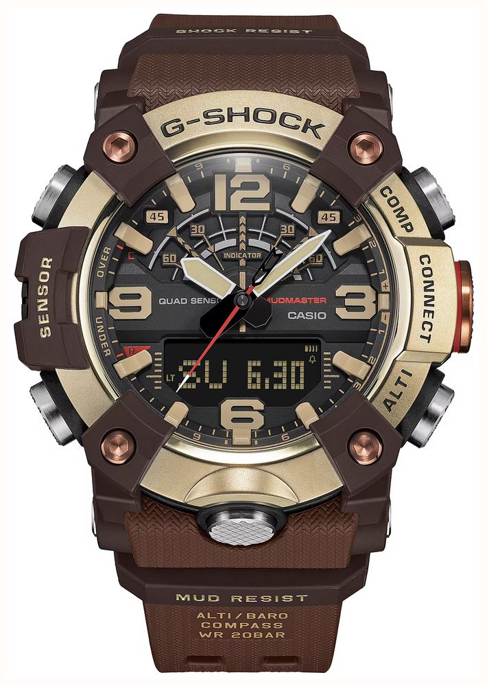 Casio G-Shock Mudmaster MASTER IN HORIZON GOLD (51.3mm) Black Dial / Brown Resin Band Watch GG-B100XMH-5AER - vista alternativa 3
